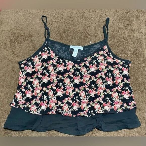 SALE✨  NWOT Flowy Crop Top -  Ambiance Apparel Floral Crop Top - Sz M - Picture 7 of 11